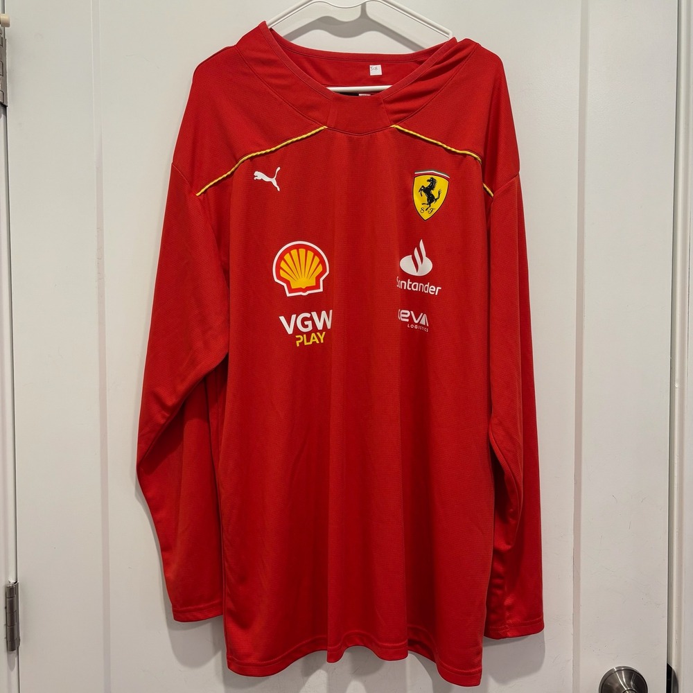 Puma Ferrari F1 Carlos Sainz 55 Long Sleeve Team Jersey Red Mens Large
